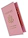 MARSHAL USA Gold Logo Passport Cover Holder for Travel (Light Pink)
