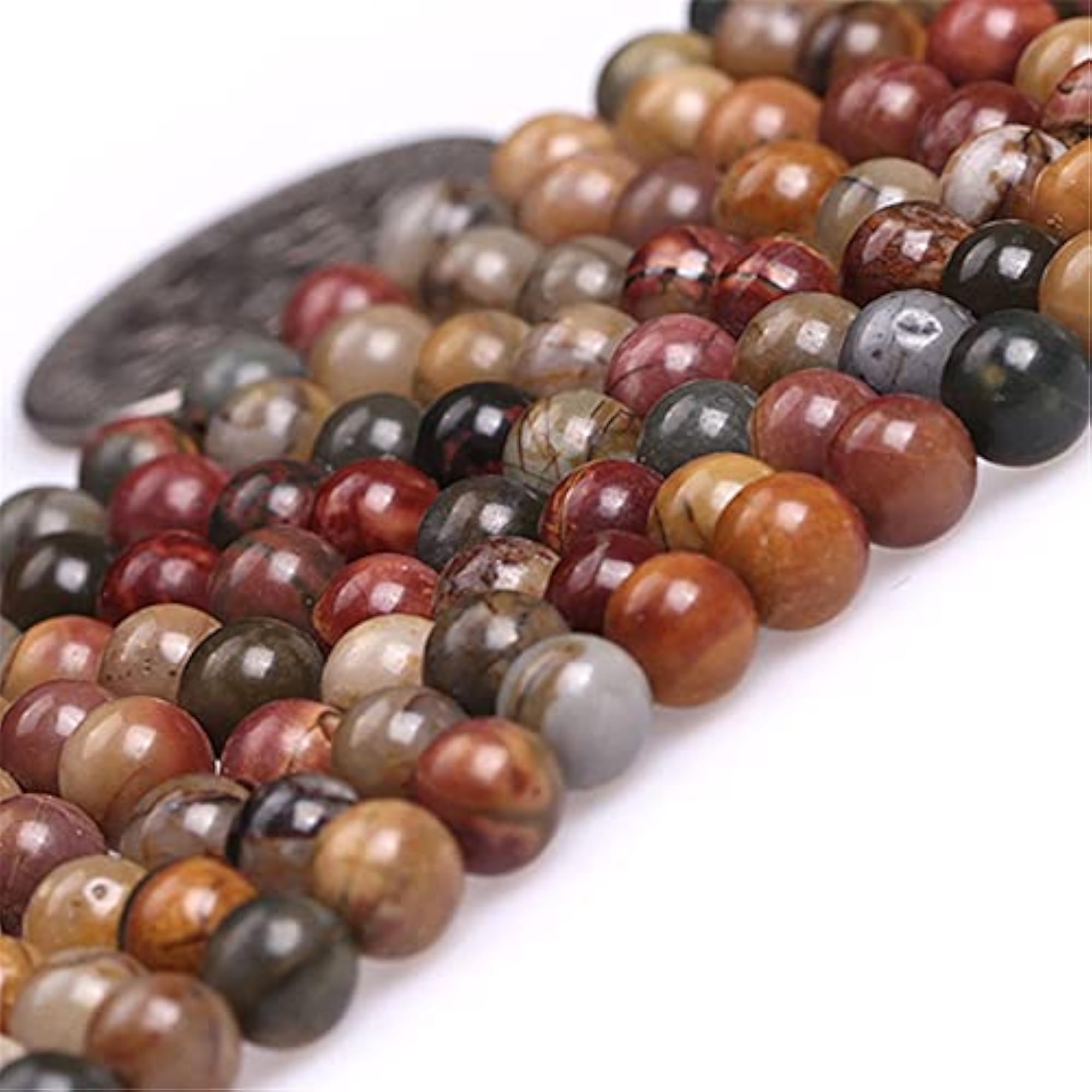 4mm Picasso Jasper Loose Beads for Jewellery Making