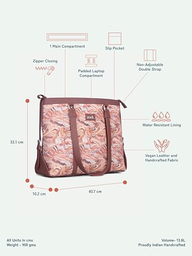 Image of ZOUK Office Bag | Stylish Bags for Office Use | Laptop Bag 15.6 inch | Stylish Tote for Office Use | Purse for Women | Vegan Leather Handbag | Daily & Travel Use