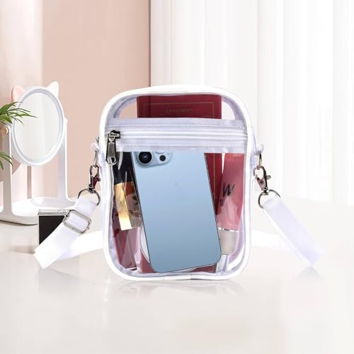 Image of Fibrdoo Clear Crossbody Purse Bag, Clear Bag Stadium Approved with Front Pocket for Concerts Sports Festivals