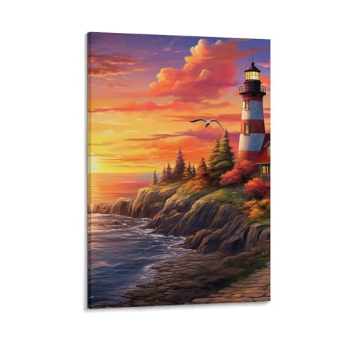 Peintures sur toile phare côtier pour salon et chambre moderne