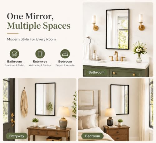 Dimelax 24 x 36 Inch Black Bathroom Mirror, Vanity Mirror for Bathroom - image 7