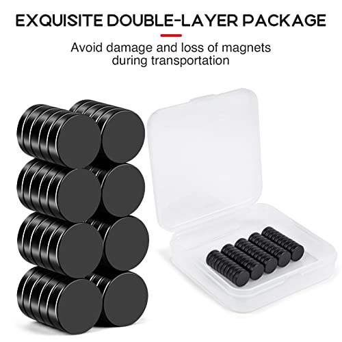 Image of 50 Pcs Refrigerator Magnets, Black Neodymium Fridge Magnet 10x3 mm