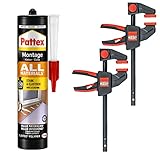 Pattex Montagekleber All Materials, 450g, 1 Stück + Bessey Einhandzwinge EZM 150/60, 2 Stück