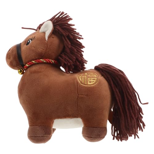Décoration chinois originale 2026 avec ce cheval en peluche contre la grisaille