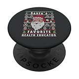 Santas Xmas Ugly Christmas Gesundheitspädagoge PopSockets Klebender PopGrip