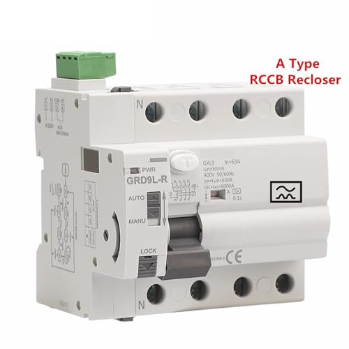 RCBO disjoncteur différentiel type A 4P 63A stoppe fuite courant 30mA - 3
