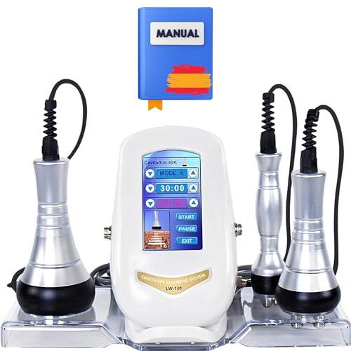 Radiofrecuencia Facial y Corporal - Aparato de Cavitacion y Radiofrecuencia 3 en 1 - Masajeador Profesional en Casa - Masajeador Facial Reafirmante Anti Flacidez- Maquina con 40 Khz y 3 Cabezales