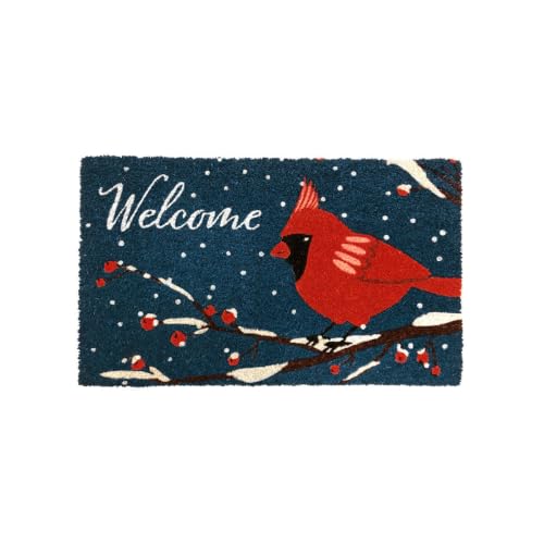 Briarwood Lane Coir Doormat 30x18 Cardinal Winter Natural Fiber for Winter Coir Doormat