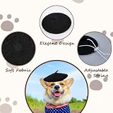 GORGECRAFT Katzen Baskenmütze Hut Hund Beanie Stirnband Wolle Haustier Welpen Französisch Künstler Beanie Baskenmütze Mini Caps Kleiner Hund Kopfschmuck Dekor Kostüm Haarschmuck für Party Cosplay