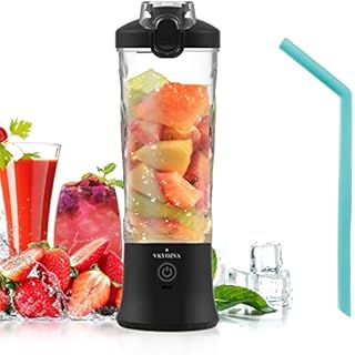 Portable Blender, 21Oz Waterproof Personal Size Blender for Shakes and Smoothies, Rechargeable Type-C Mini Blender with Travel Lid and Concealable Loop Top