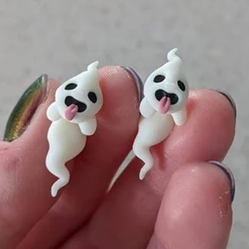 Halloween Ghost Earrings for Women Glow-In-The-Dark Cute Spooky Animal Bite Stud Earrings Halloween Jewelry Gifts Accessories Costumes3