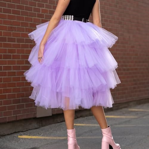 WDPL Women Puffy Wedding High Low Layered Tulle Night Out Skirt3