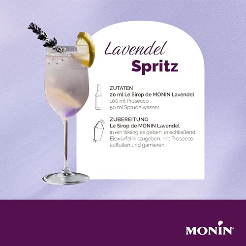 Monin Sirup Lavendel (1 x 1,0l) - für Cocktails, Limonaden und Desserts - Aromatisch, Natürlich und Blumig 4