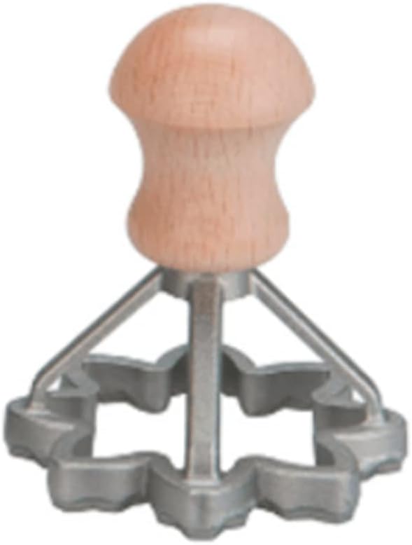Eppicotispai Aluminum Flower Ravioli Stamp with Beechwood Handle