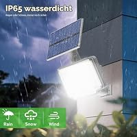 nipify Solarlampen für Außen mit Bewegungsmelder, 310 LED Super Helle 3 Modi Solarleuchte mit Fernbedienung, IP65 Wetterfest Weiß Solar Aussenleuchte Wandleuchte für Aussen Garten Wand Kaltweiß – Ansicht 3