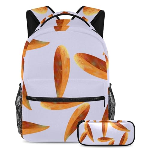 Sac d'école enfants multicolore grand volume avec trousse à crayons assortie