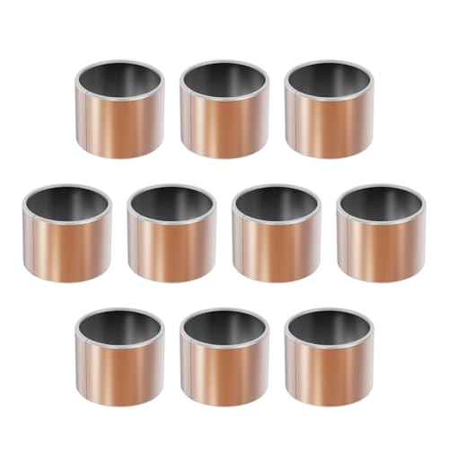 FOCMKEAS 10 Pcs Sleeve Bearings 25mm Bore x 28mm OD x 20mm Length Plain Bearings Wrapped Oilless Bushings Brass Self-Lubricating Sintered Bronze Bushings for Industrial Machinery & Sliding Parts