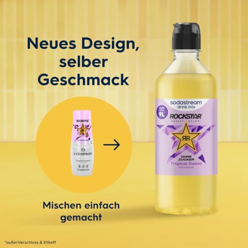Sodastream drink mix Rockstar Energy Tropical Guava ohne Zucker – zuckerfreier Sirup für gesprudeltes & stilles Wasser, 4er Pack (4 x 440 ml), ergibt bis zu 9L Fertiggetränk 3