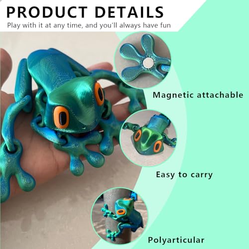 Imán decorativo rana magnética 3D con articulaciones miniatura 4