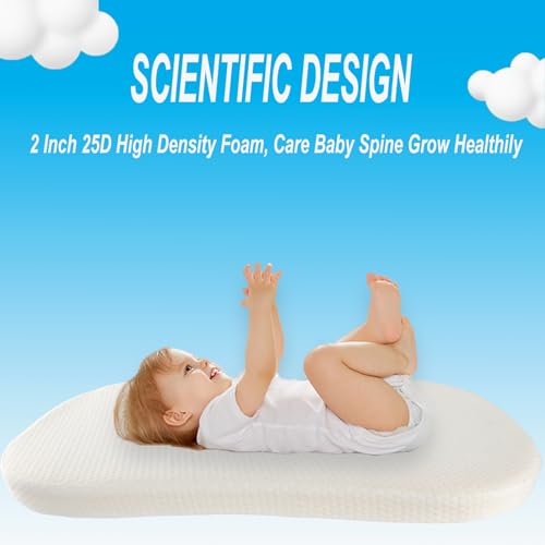 Image of Mecc ecoh Baby Bassinet Mattress, 100% Breathable Cover, Water-Resistant Lining, Hourglass 30 inchx18 inchx2 inch Fit for Halo BassiNest Bassinet Series