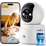 Noonkey 4MP WiFi Camera for Home Security, Indoor Wireless Surveillance Cam with Rechargeable Battery, 5G&2.4G WiFi6, AI Motion Detection, 2-Way Audio, Color Night Vision, Alexa Supported, 3K/1-Pack