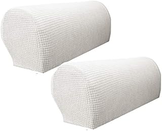 ZUODU Coffee Sofa Arm Covers brown Armrest Covers for Armchairs Non Slip Pair of Furniture Protector (Check Coffee Velvet)