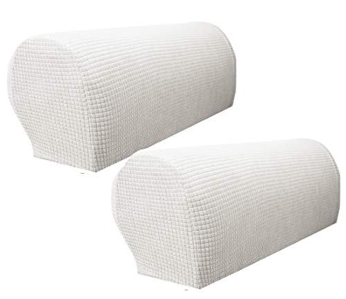 Zuodu Par de fundas protectoras para el reposabrazos del sofá, hechas de licra, no resbala Cover