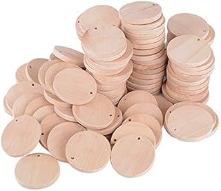 100PCS Round Wooden Pieces Wooden Ornament, Unfinished Wooden Pieces Wood Log Slices for House, Garden, Home DIY Art Craft