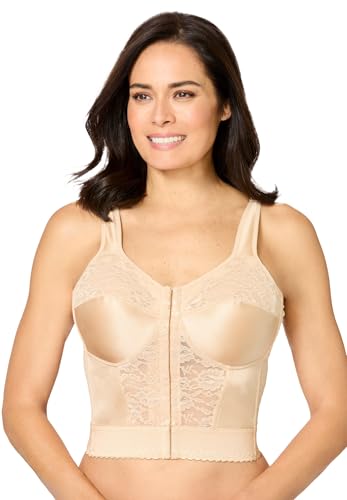 Comfort Choice Women's Plus Size Easy Enhancer Wireless Longline Posture Bra - 40 G, Nude