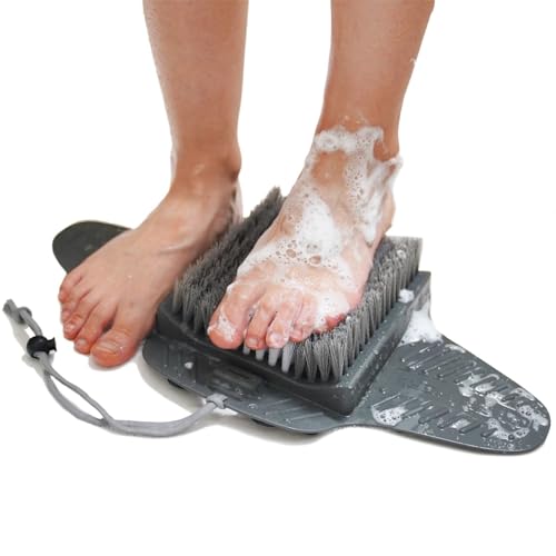 Easkite Shower Foot Scrubber, Shower Foot and Back Scrubber with Suction Cups, Shower Silicone Foot Washer for Exfoliating Massage(Pink)
