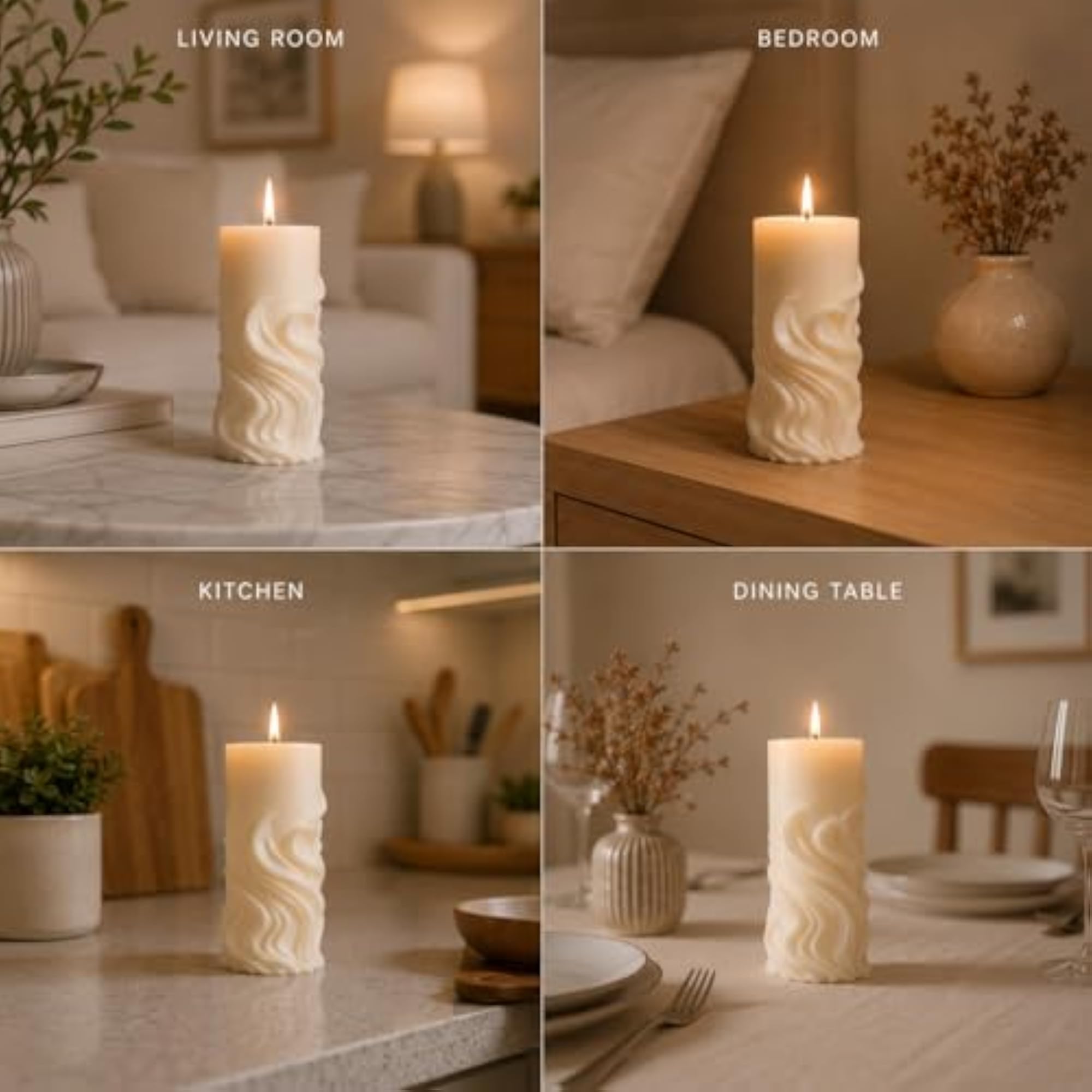 Luxury Soya Wax Candle, Unscented Decorative