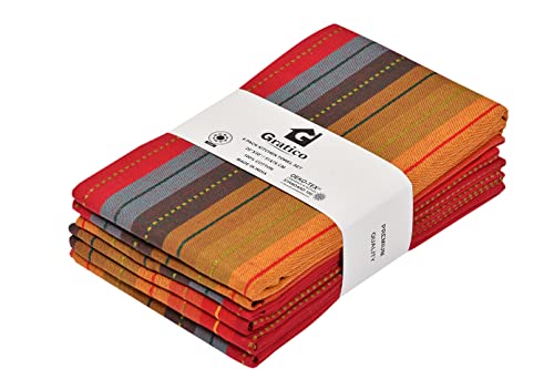 [20"X30", 6 Pack] Premium Kitchen Towels And Dishcloths Sets, Cotton Dish Towels For Kitchen, Red Multi Dish Cloths For Washing Dishes, Hand Towels For Kitchen, Tea Towels & Bar Mops For Kitchen #TOP13