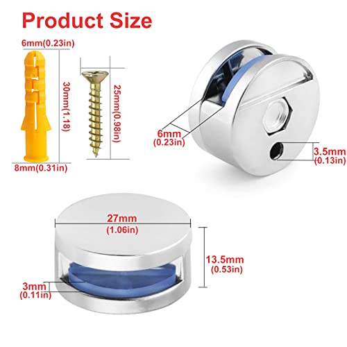 [4 Pieces] Adjustable Frameless Rectangular Glass Shelf Bracket Bracket Heavy Fixture Shelf Shelf Clamp #TOP2