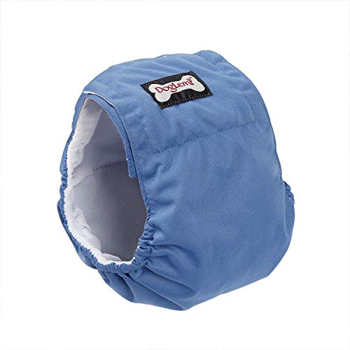BePetMia Pañales Lavables para Perros Machos, Pañales Reutilizables para Perros en Celo, Pañales Sanitarios, Altamente Absorbentes y Ecológicos (Blue, XS: 24-33cm)