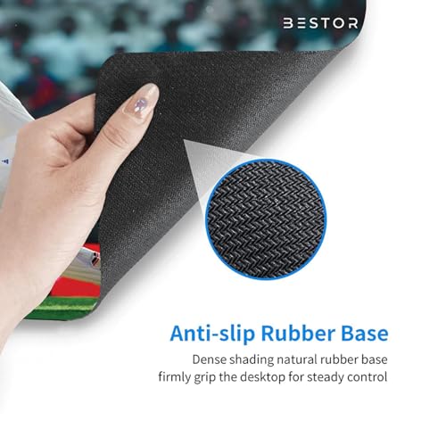 Image of BESTOR Ultra-Smooth Surface, Anti-Fray Laser Cut Edges, Non-Slip Rubber Base Desk Mat - Large Gaming Mouse Pad Waterproof Surface Mouse pad for Laptop (White)