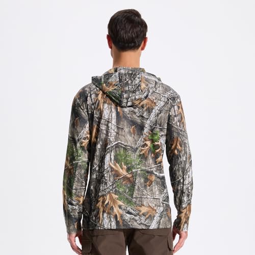 Camo Hoodie Long Sleeves Hunting Shirts for Men Quick Dry UPF 50+ Hiking Fishing Shirt with Hood3