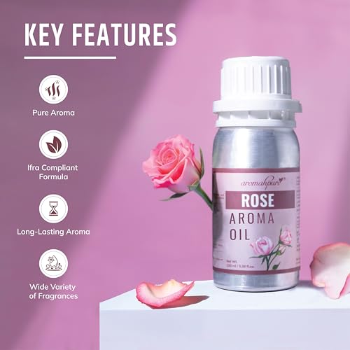 Image of Aromahpure Rose Aroma Oil | 100ml Undiluted & Natural | Long-Lasting Scent for Aromatherapy, Candle & Soap Making, Diffusers, Room Freshener, Humidifier, Bathroom Revitalizer & Home Essentials