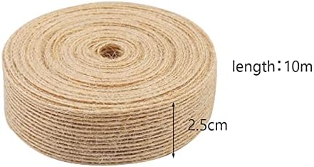 LAITER 4 PCS Natural Ribbon Natural Christmas Ribbon Hessian Ribbon Burlap Rustic Roll Jute Craft Ribbon for DIY Gift Wrapping for Christmas Party Decoration