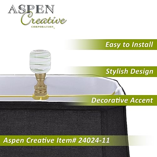 Image of Aspen Creative 24024-11, Clear with Light Line Glass Lamp Copper, 2 inch Tall Finial, Clear & Light Green
