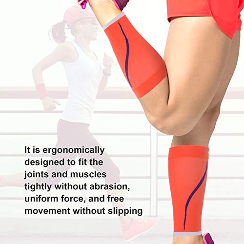 Mangas de panturrilha, mangas de perna protetoras com design ergonômico laranja boa respirabilidade