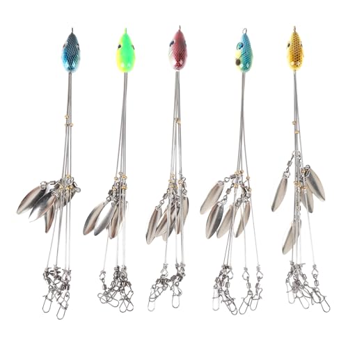 Leurres de pêche anti corrosion lot de 5 structure parapluie flexible pour éviter les casses