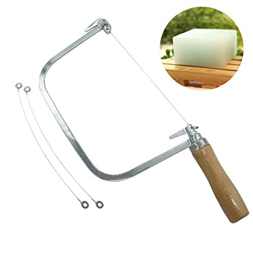 Timoo Wire Soap Cutter Slicer, Stainless Steel Soap Loaf Cutter with 2 Extra Strings for Soap Candle Wax