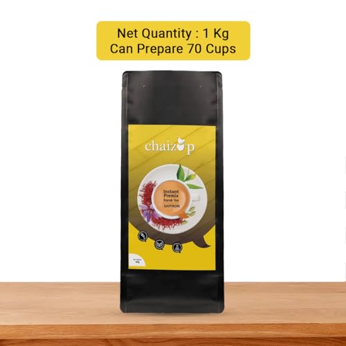 Image of Chaizup Premium 1 Min Instant Saffron Tea Premix - 1kg Poly | Saffron Flavours | Approx. 72 Servings | 1kg