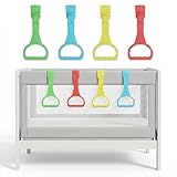 4 Abnehmbare Ringe für Kinderbetten, Übungs- und Handgriffe für Baby & Kleinkind zur Beinübung und zum Aufstehen, Vielseitig für Gitterbett und Reisebett (Größe: Groß)