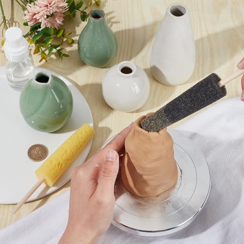 BENECREAT 12 Pcs Pottery Stick Sponge, Pottery Trimming Tools for Crafts, Ceramic Tools for Clay Shaping and Carving, Black & Yellow by BENECREAT - Image 3