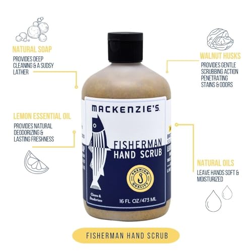 mackenzie39s fisherman hand scrub - gifts for men - gifts for fisherman - gifts for cooks - gifts for gardeners - cleansing amp deodorizing hand cleaner - 16 oz