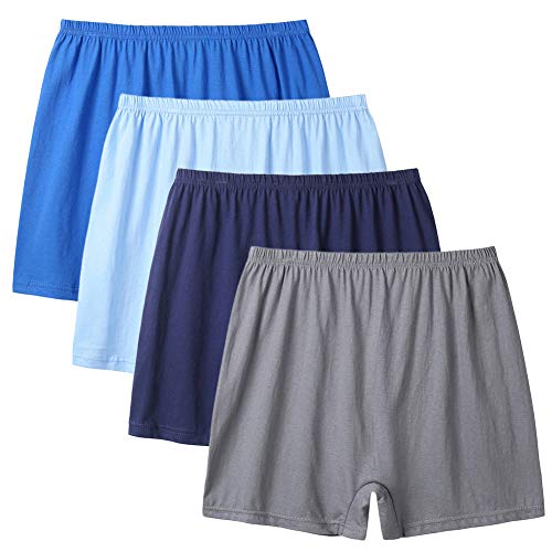 Men’s Underwear 4 Pack Soft Elastic Comfortable Flat Front Solid Casual Boxer Briefs