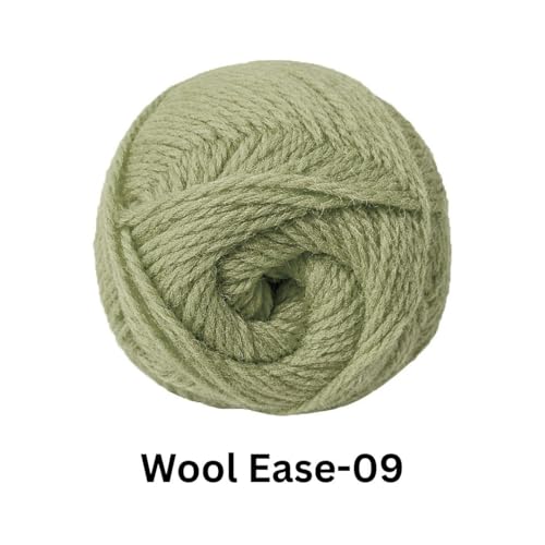 Image of VCR Olive Grey Wool Ease Yarn, 100 Grams Hank, 260 Meters Length, 100% Wool Ball for Crochet and Knitting, Suitable for Mufflers, Scarves & cowls Pack of 1