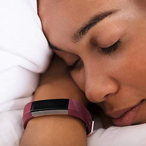 Tobfit for Fitbit Alta HR Bands/Fitbit Alta Band Large Small Straps Varied Colors and Editions for Fitbit Alta HR Fitbit Alta ((Buckle Edition) Wine Red+Gray+Black+Navy Blue, Large) - 1